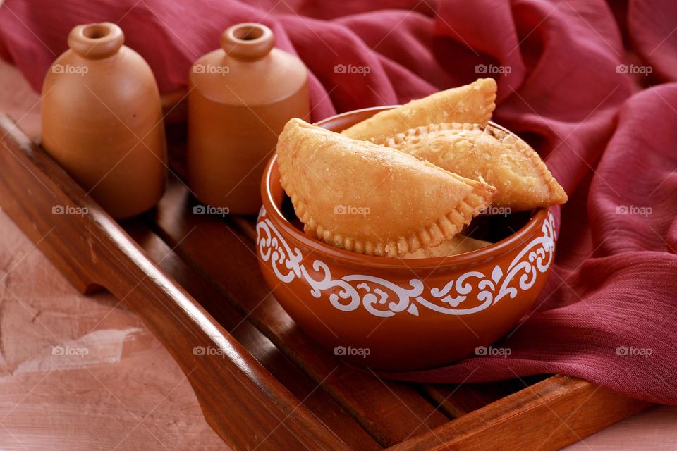 Indian traditional sweet dish gujiya