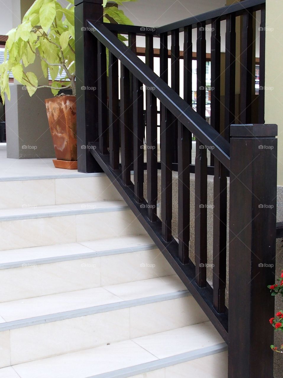 Stairway with railing