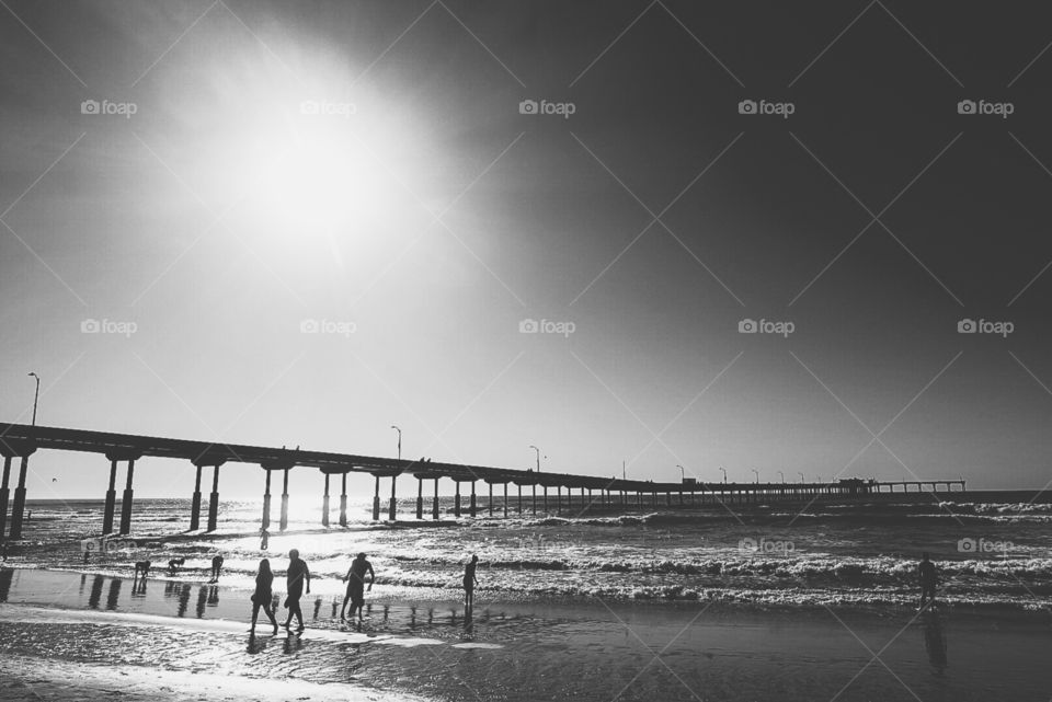 Water, Bridge, Beach, Sunset, Dawn