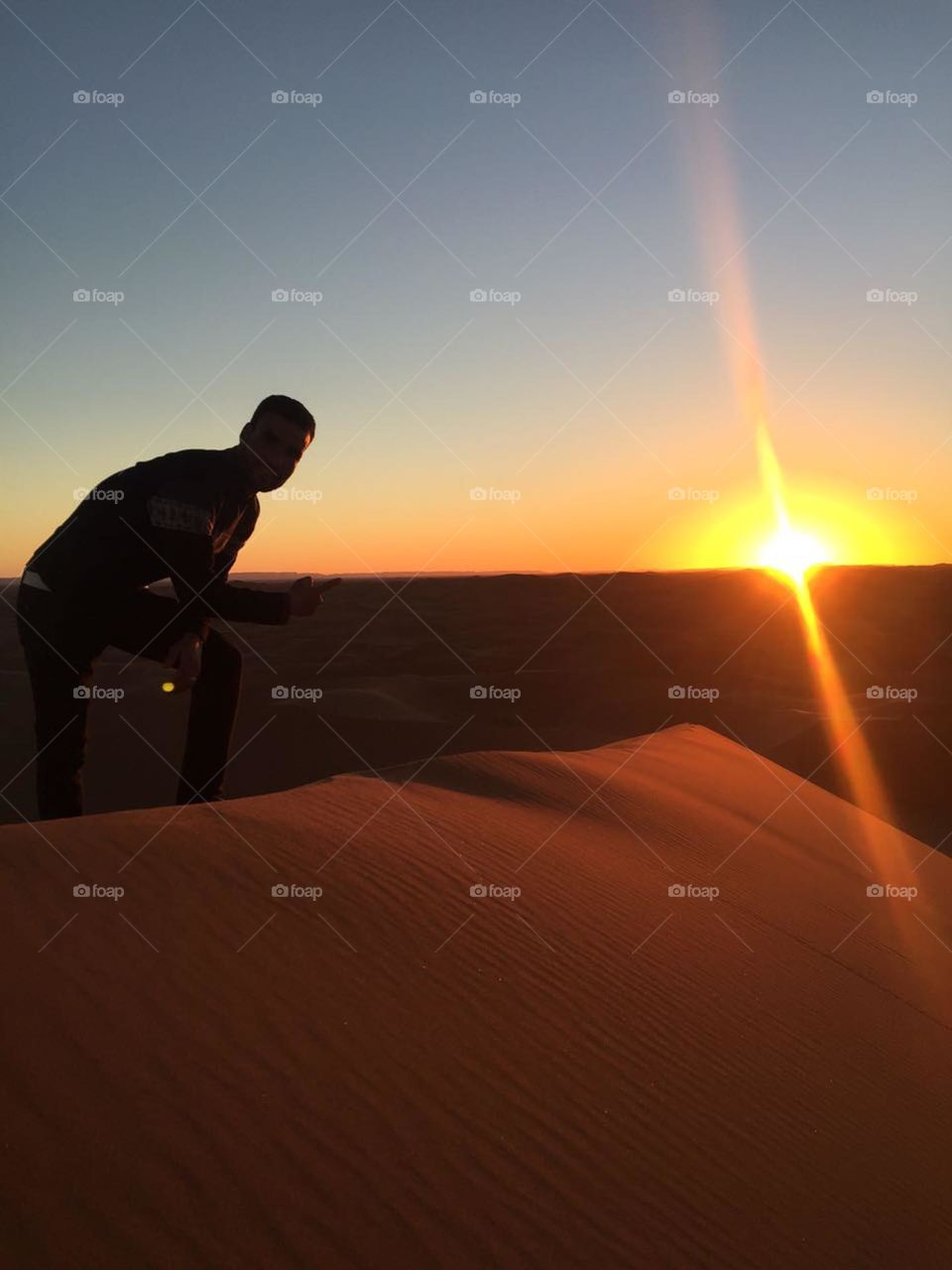 sunset in desert