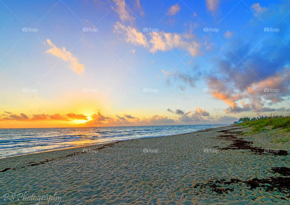 Hobe Sound sunrise. Colorful sunrise at Hobe Sound Wildlife Preserve in Florida