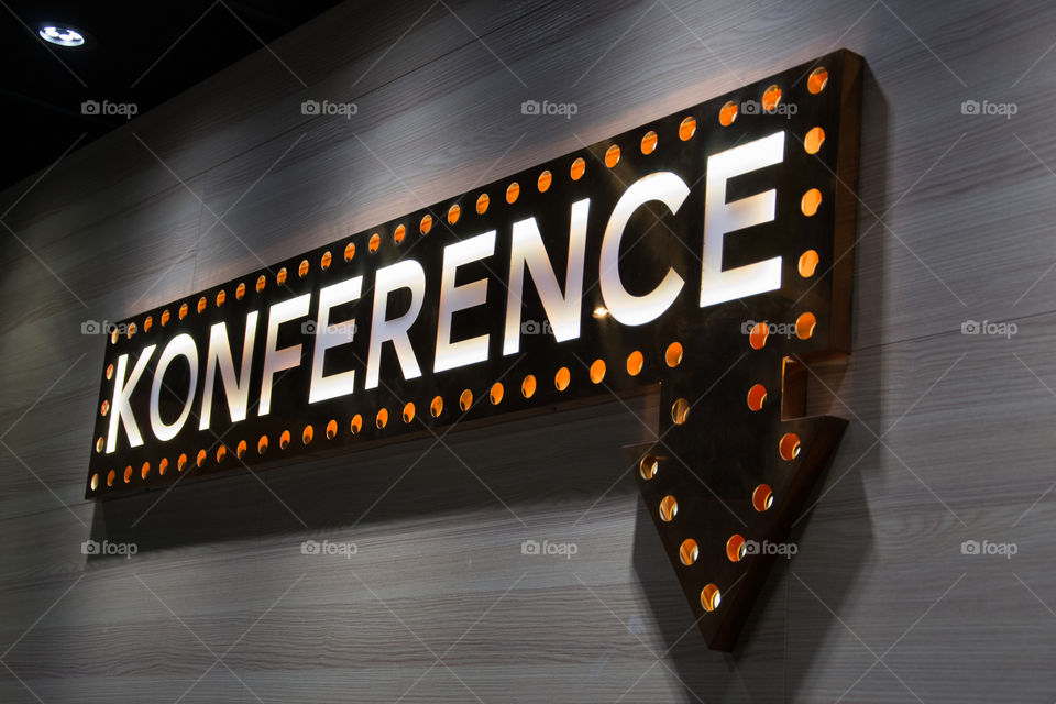 Conference sign in a hotel in Denmark.