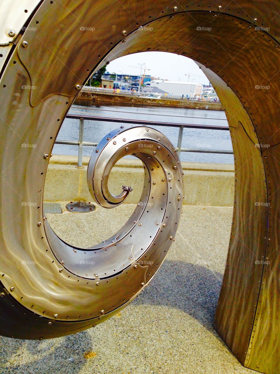 Swirl Art. Sculpture at Ballard Locks