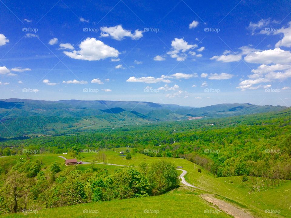 The beautiful Appalachian Mountains in West Virginia 