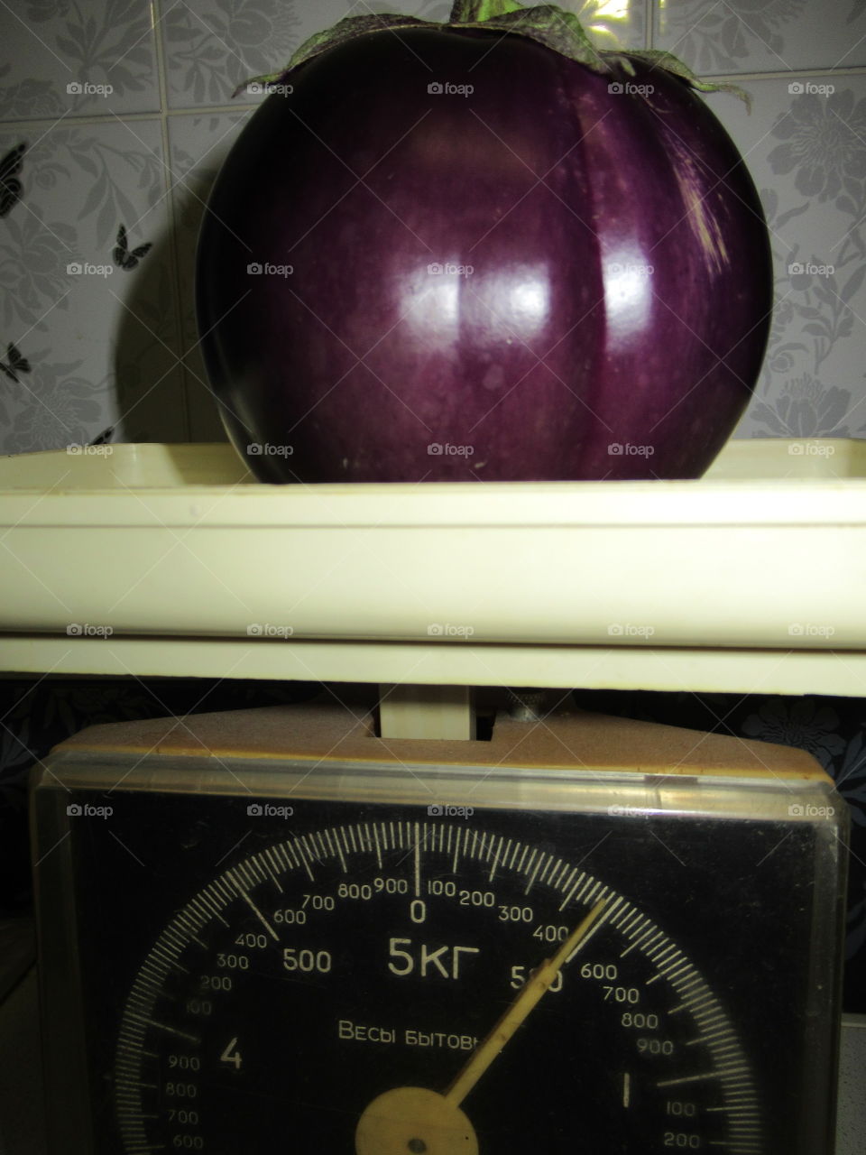 eggplant on the scales