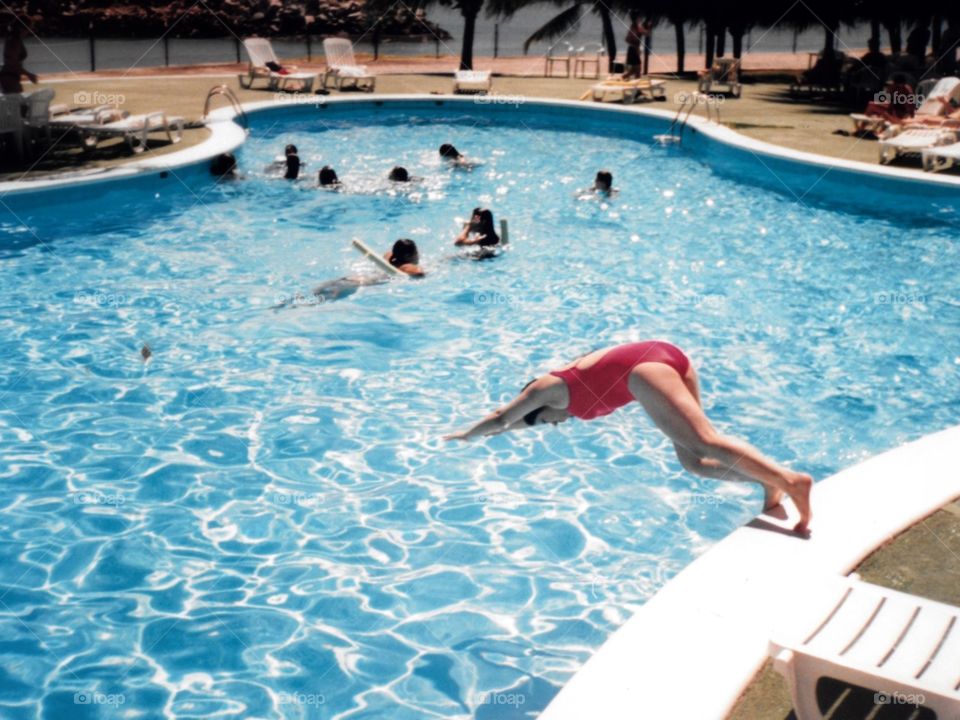 Summer time in a Resorts, swimming and enjoying the sun. A beautiful pool to cool a little...