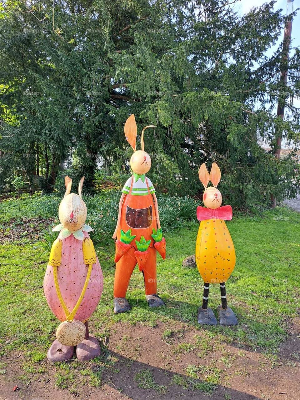 Easter party, giant rabbits