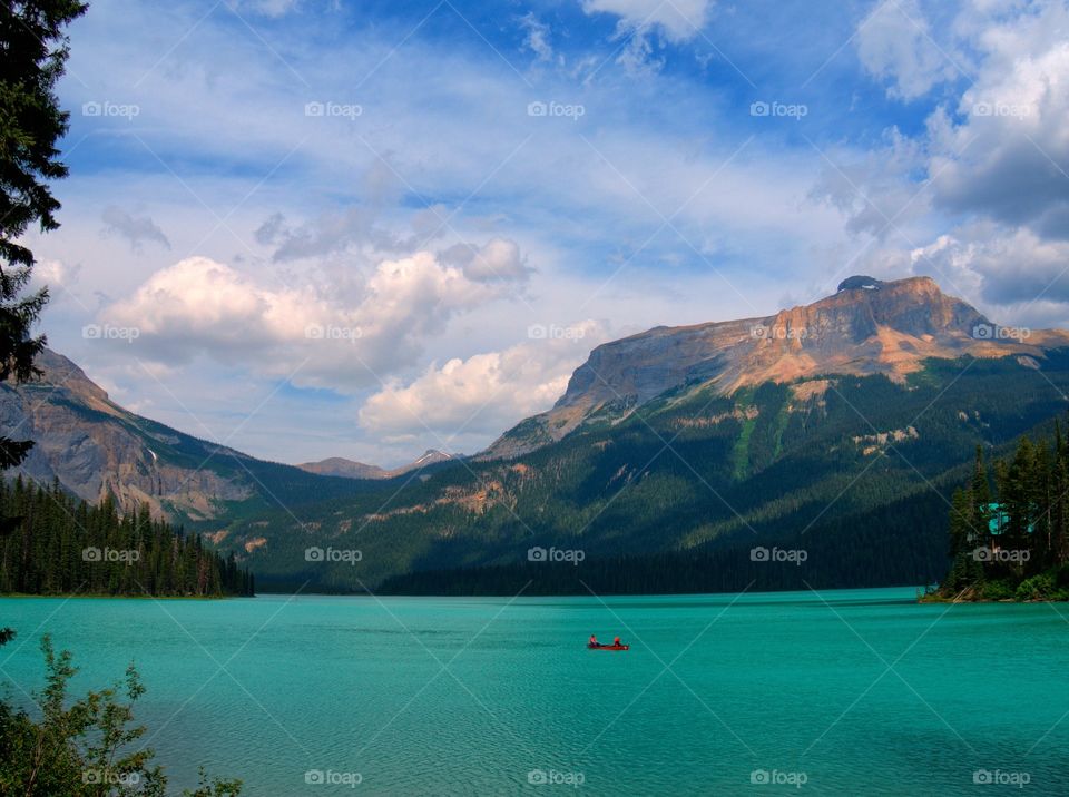 Scenic view of lake near mountain