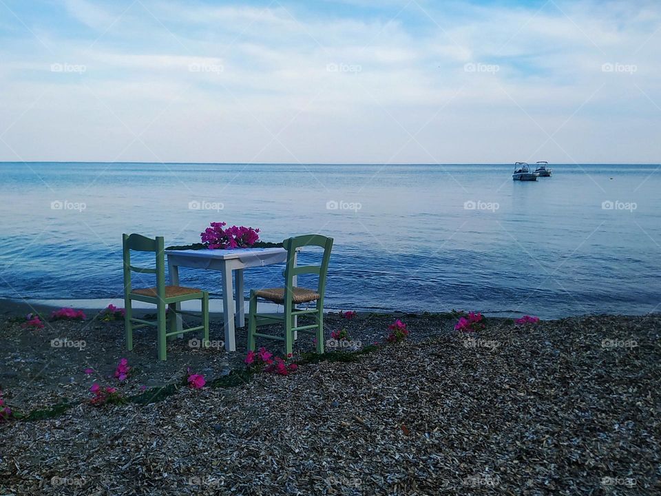 Special dinner on the sand..