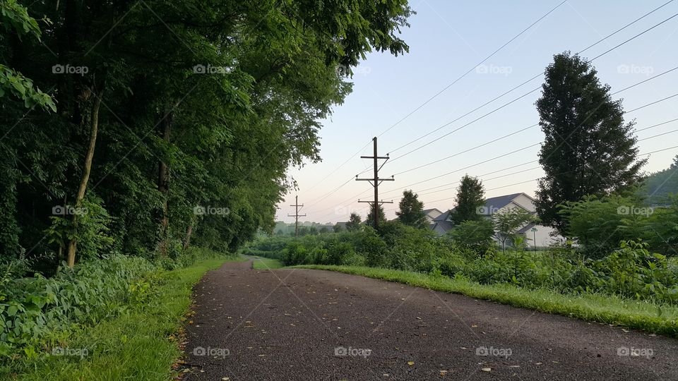 Green Walking Trail. on the morning walk