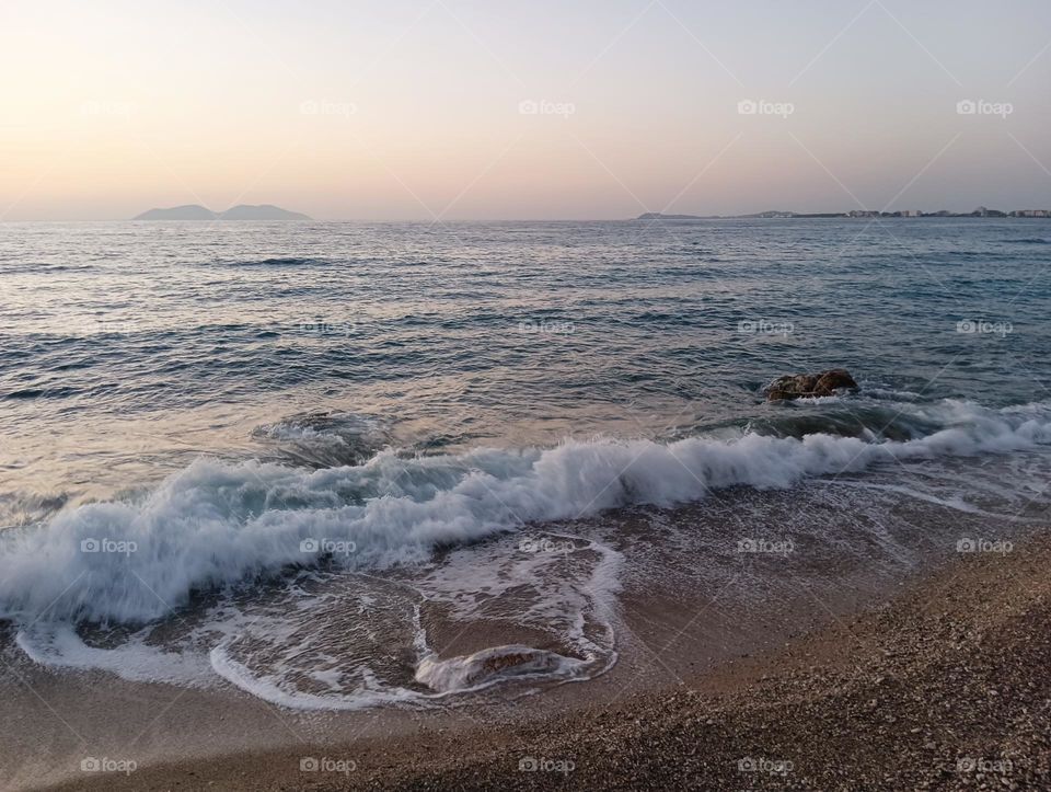 Gentle sunset and alluring sea