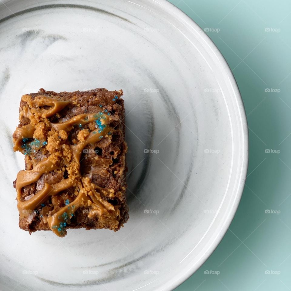 Assorted brownies on a plate of everything 