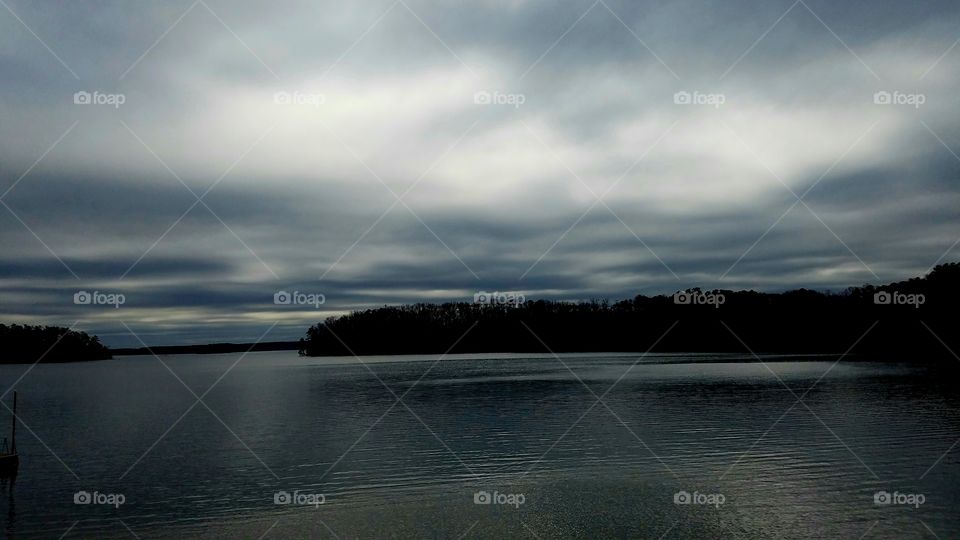 cloudy day on the lake