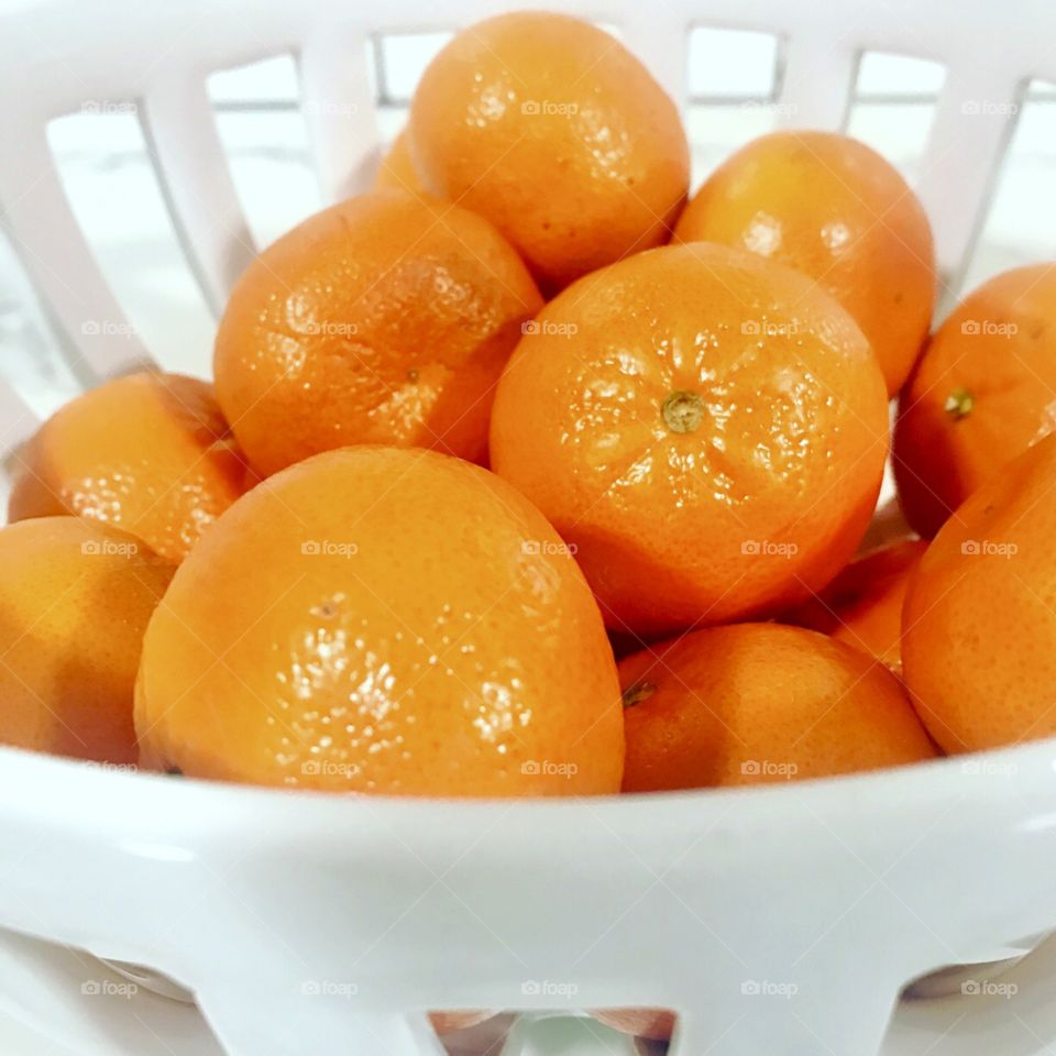 White bowl of oranges!