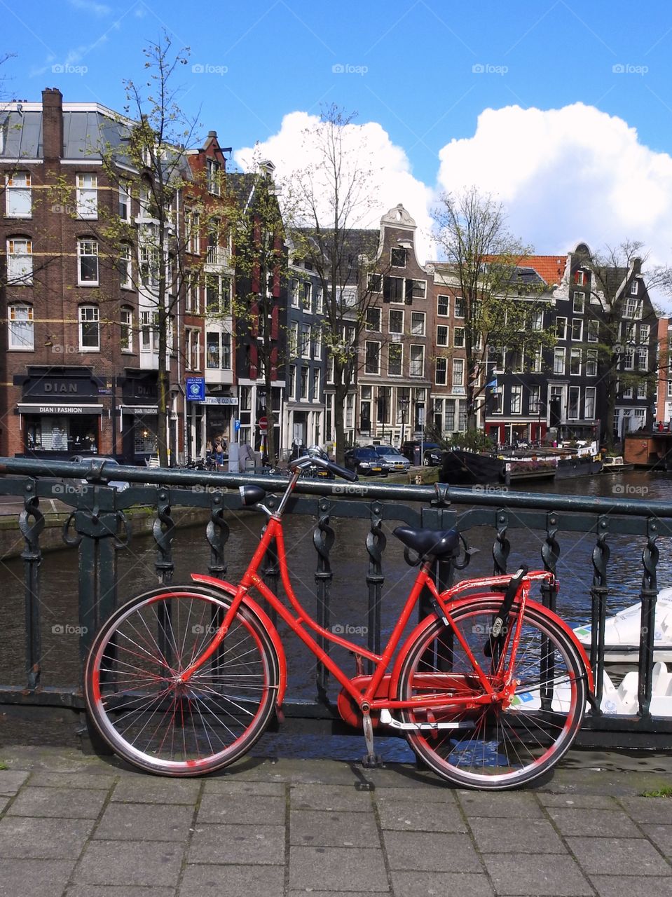 Red bike by the Canal 