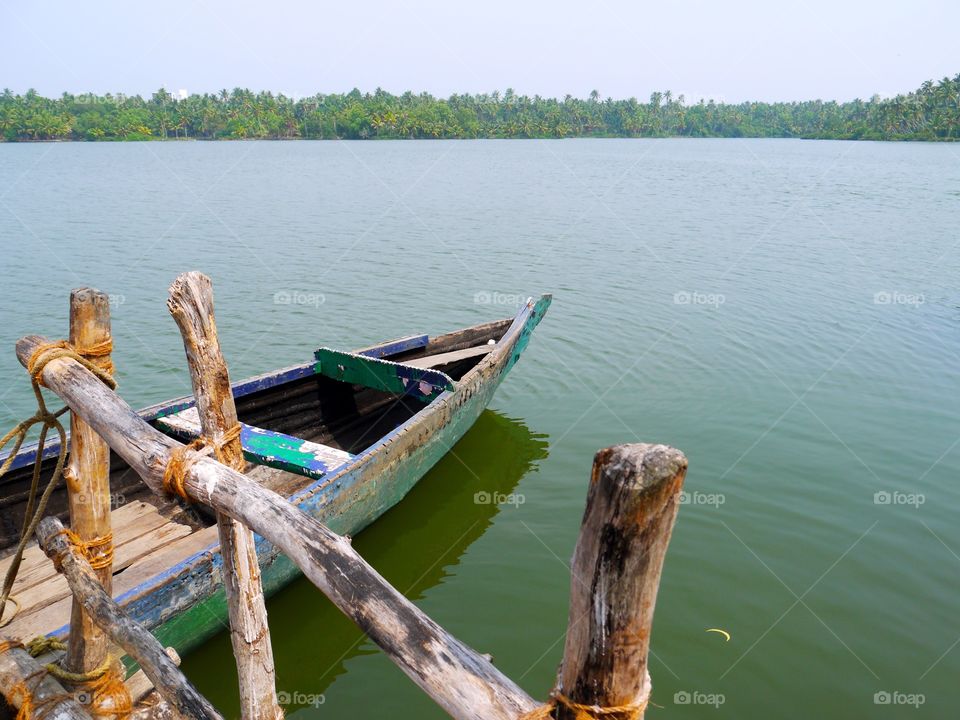 Canoeing in Kerala, India 