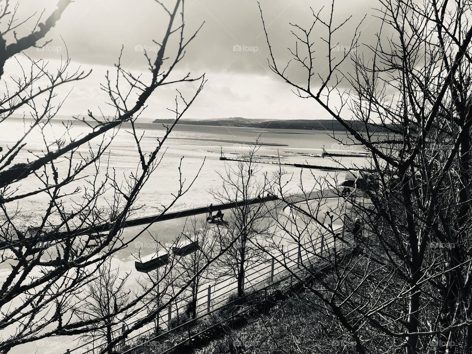 Exmouth in monochrome and in winter, giving a change of look and perspective for viewers.