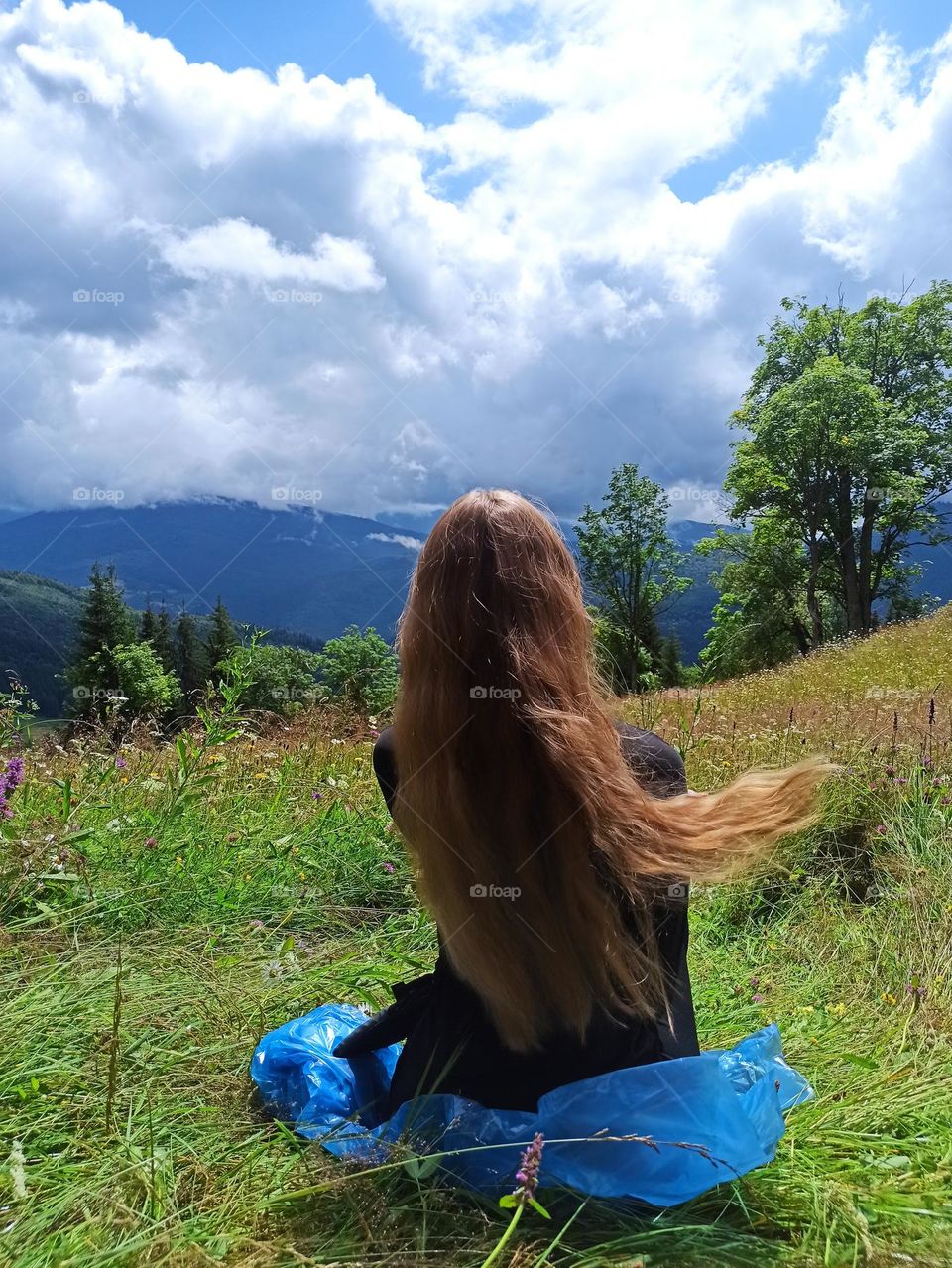 The stillness within . 
girl in meditation