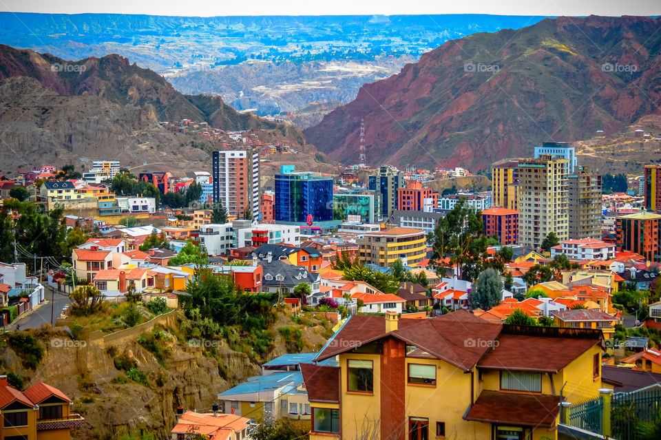 The Zona Sur area of La Paz, Bolivia