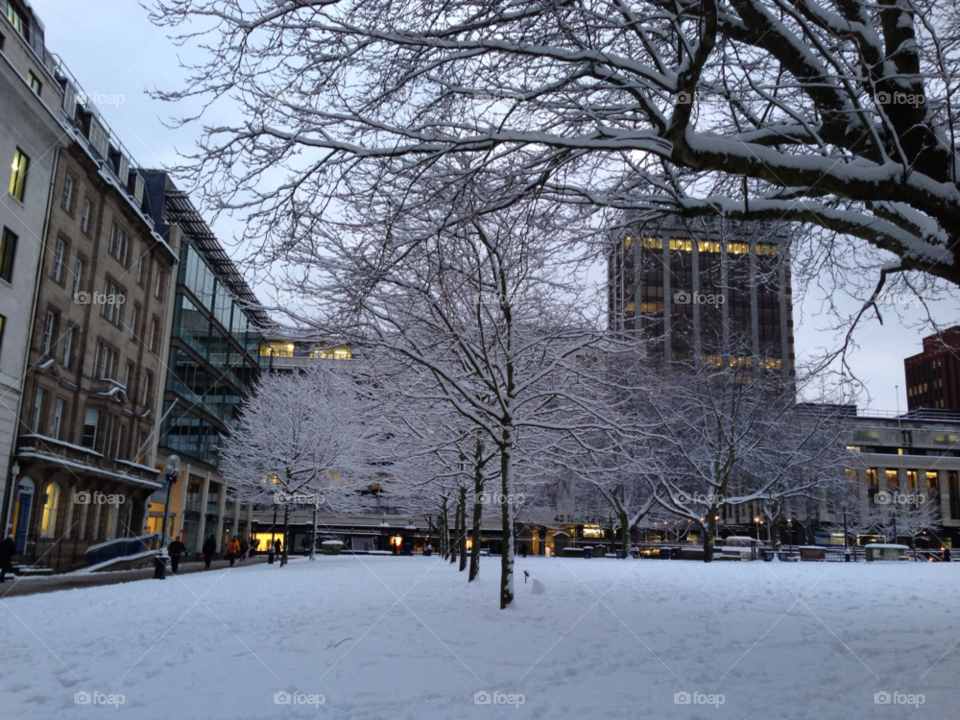 winter city cathedral people going to work by theintrapreneur