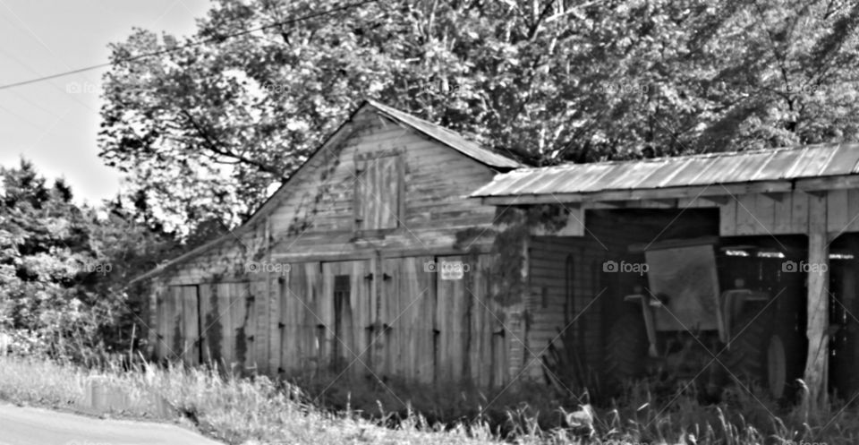 Black and white barn