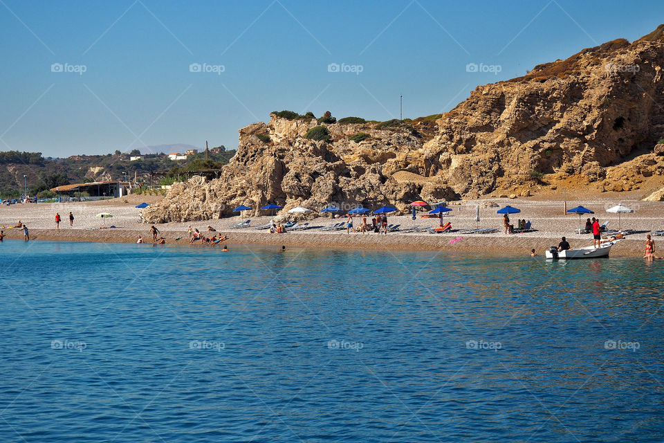 Tourists enjoying at beach