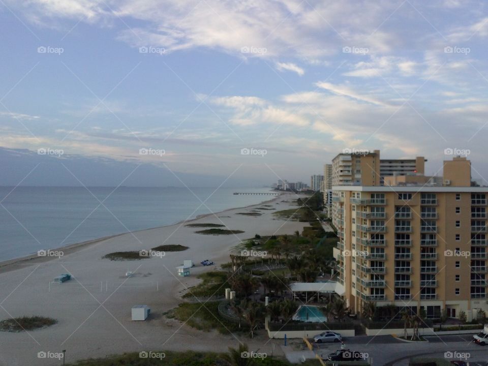Hotel view of palm beach Florida
