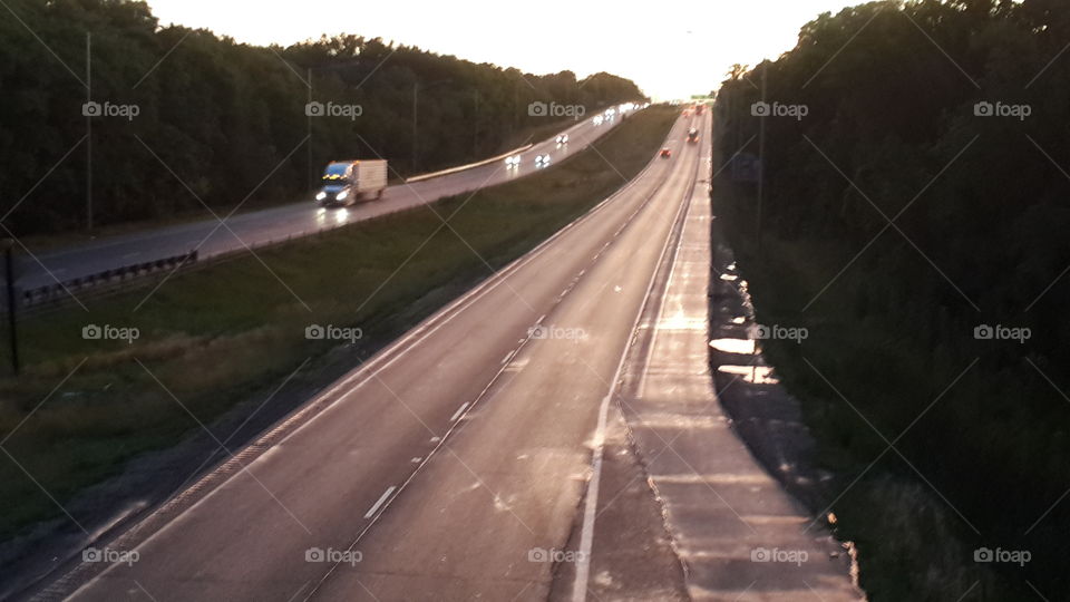 Highway at dusk