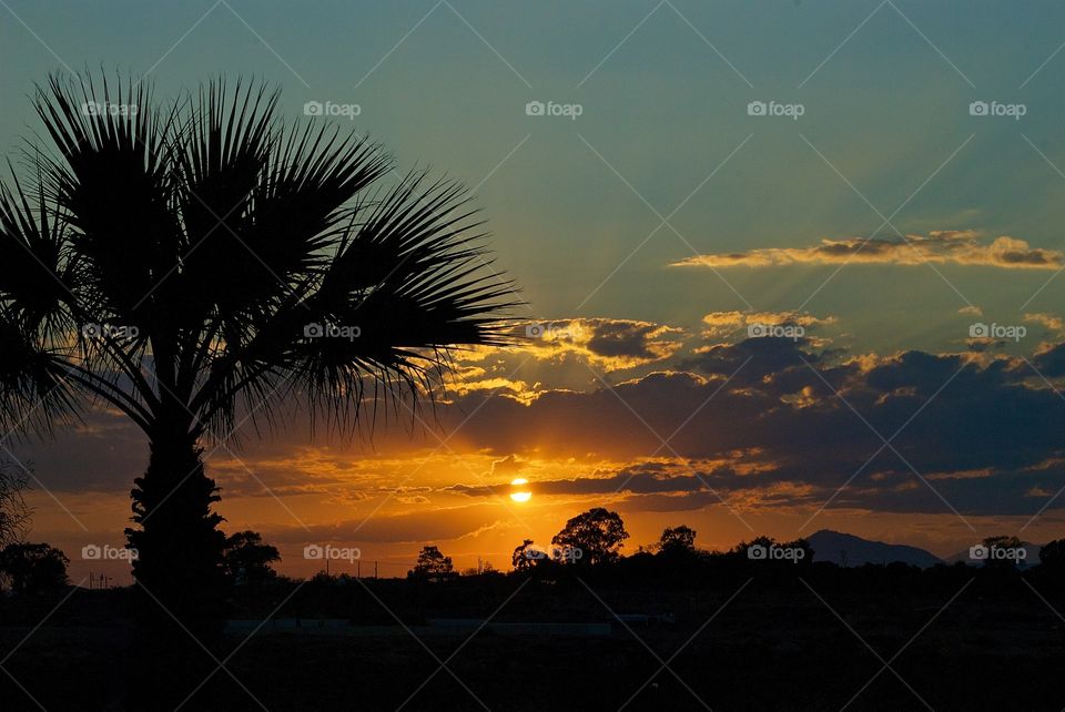 Spectacular sunset in Larnaca, Cyprus