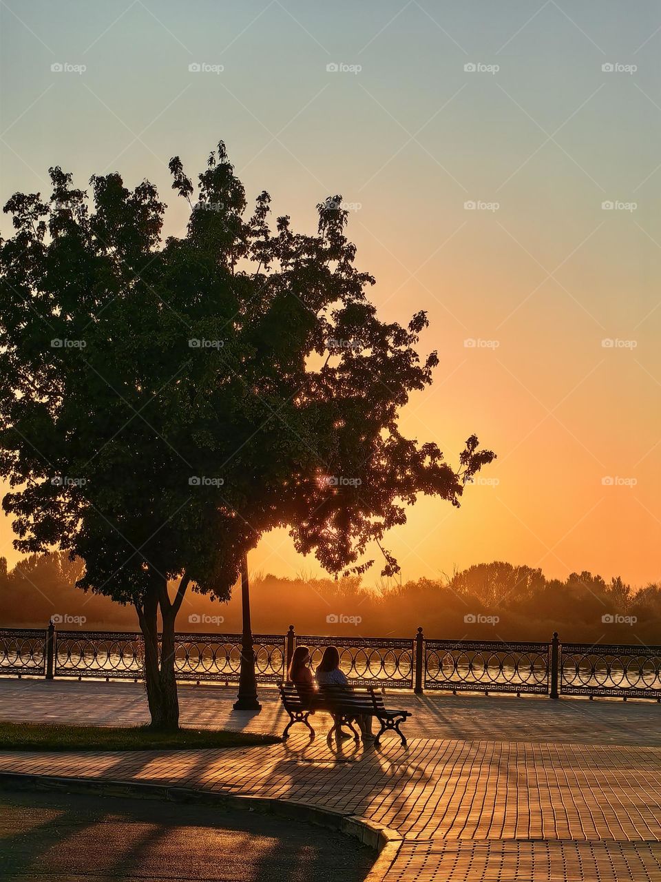 Evening walk along the embankment