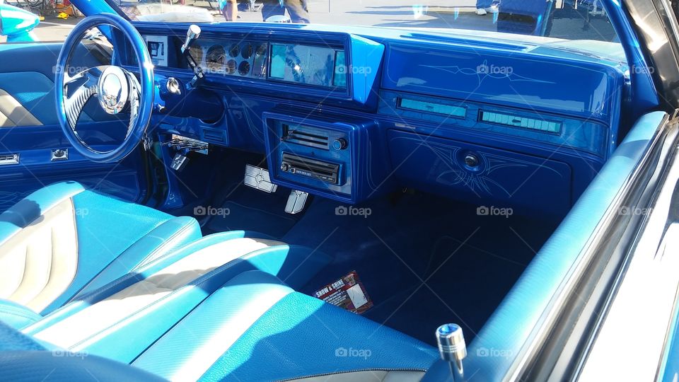blue dashboard interior