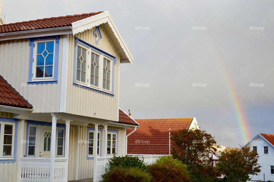 House and rainbow, Sweden