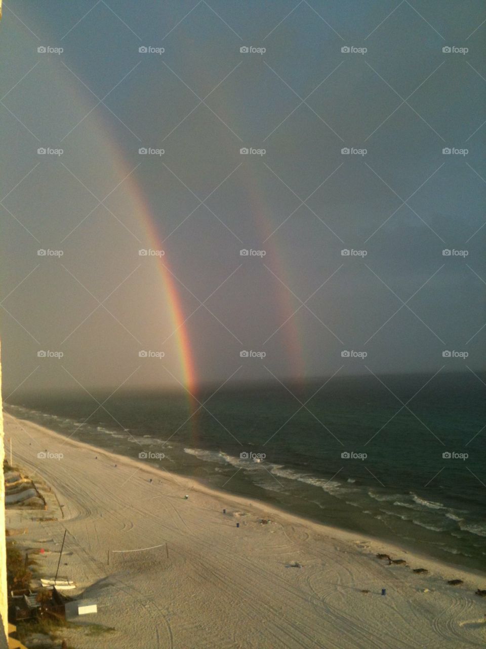 Rainbow on the beach in Panama City 