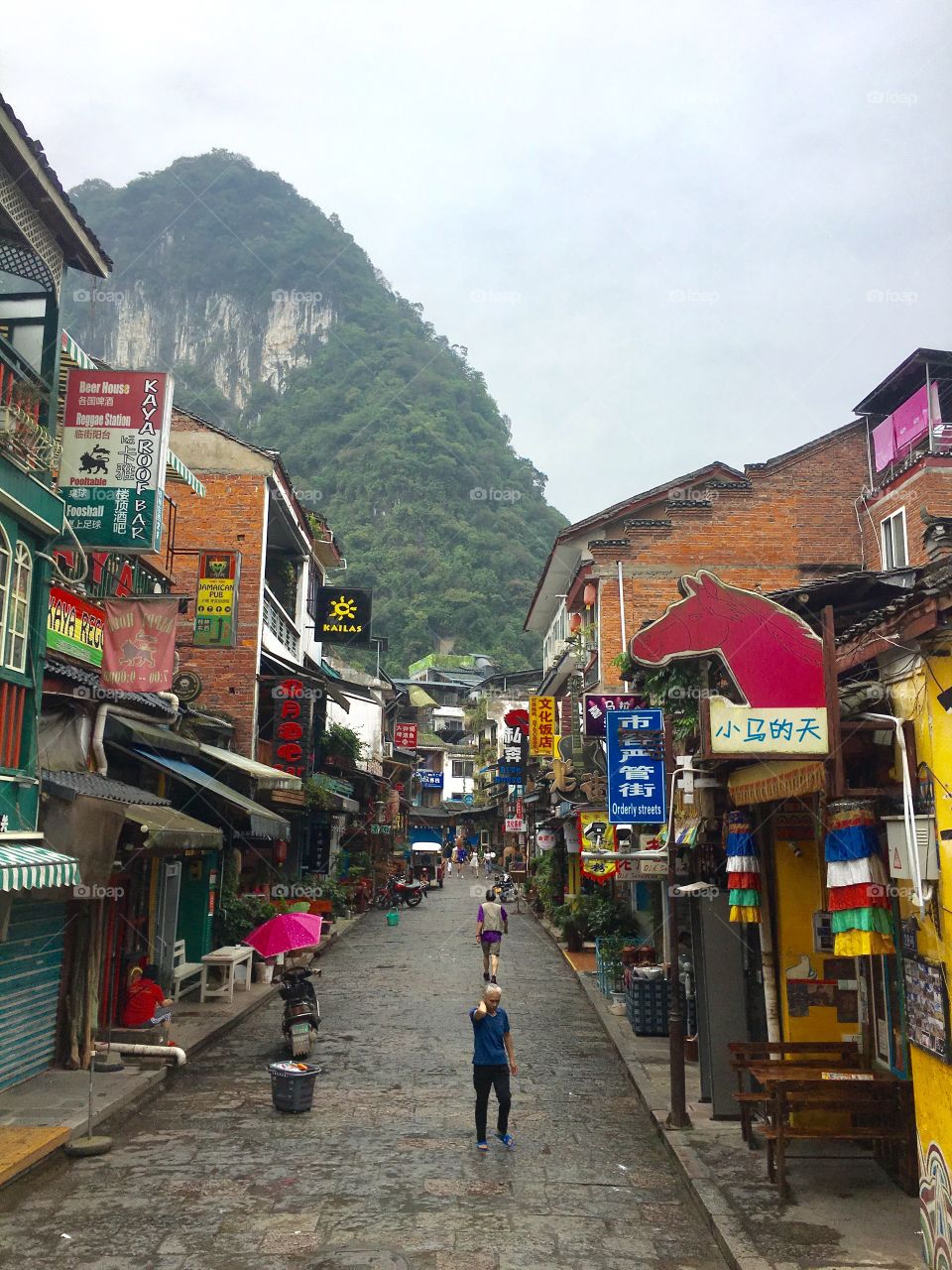This is Yangshuo, once described in the Lonely Planet guidebook as a "backpacker's laid-back Mecca".