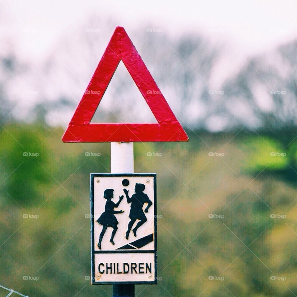 Alert, children playing