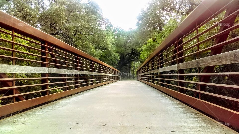 Path crossing a bridge
