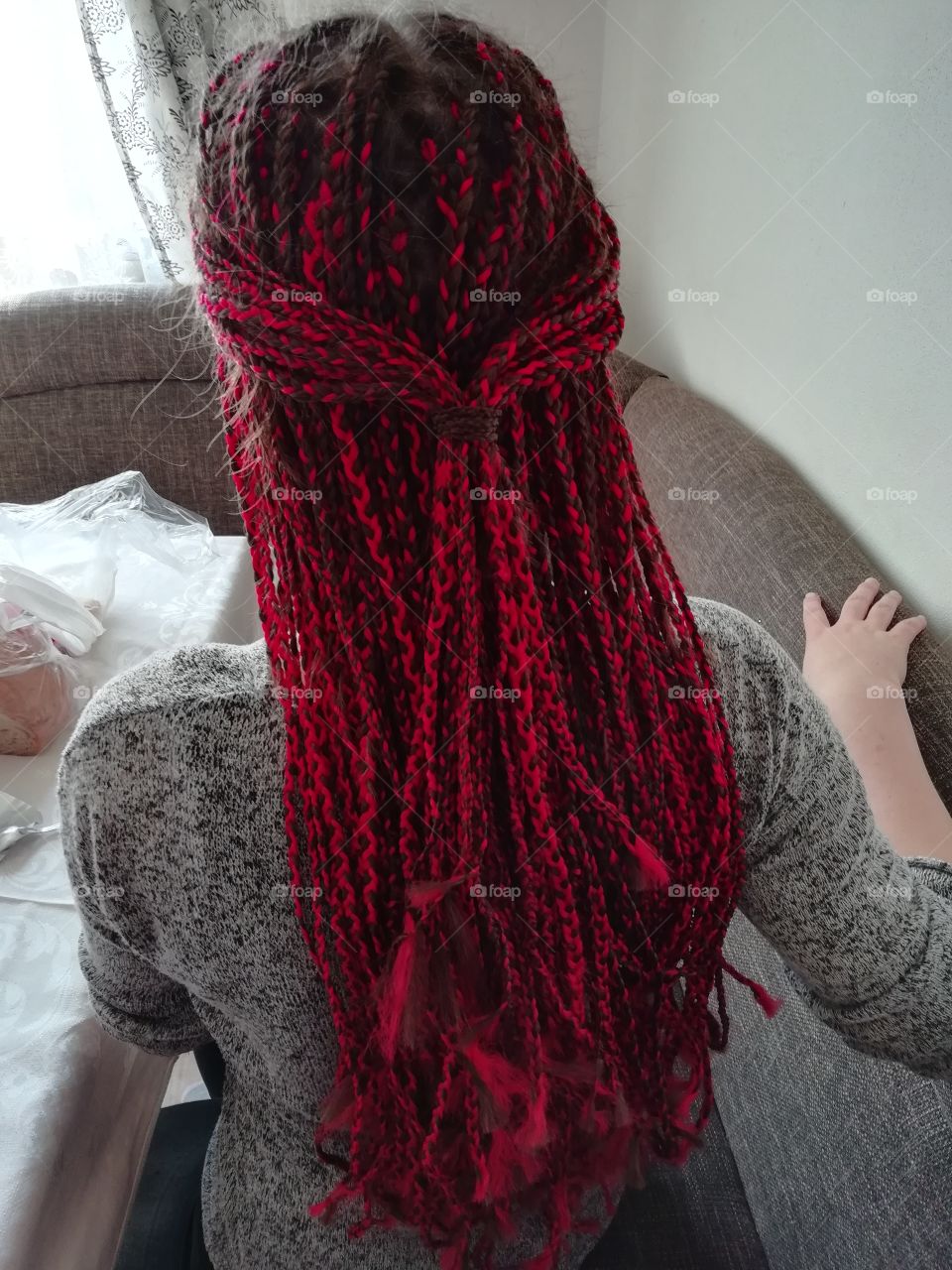 Handmade Red Braids