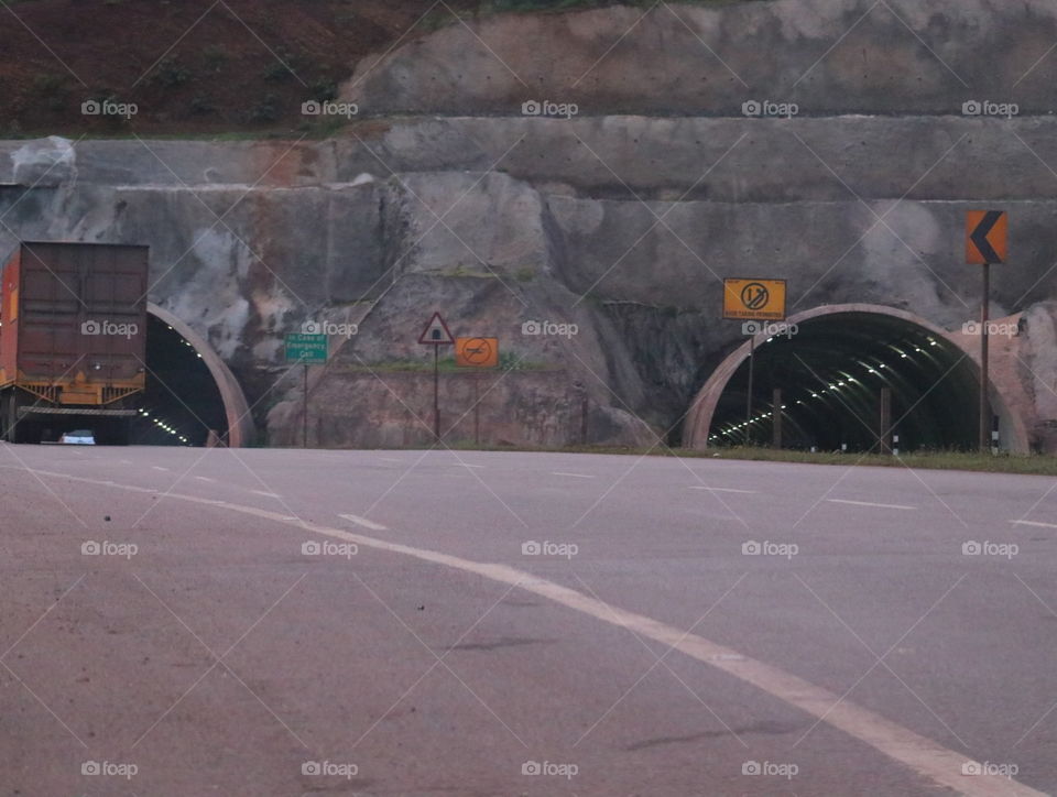 left and right  highway tunnels