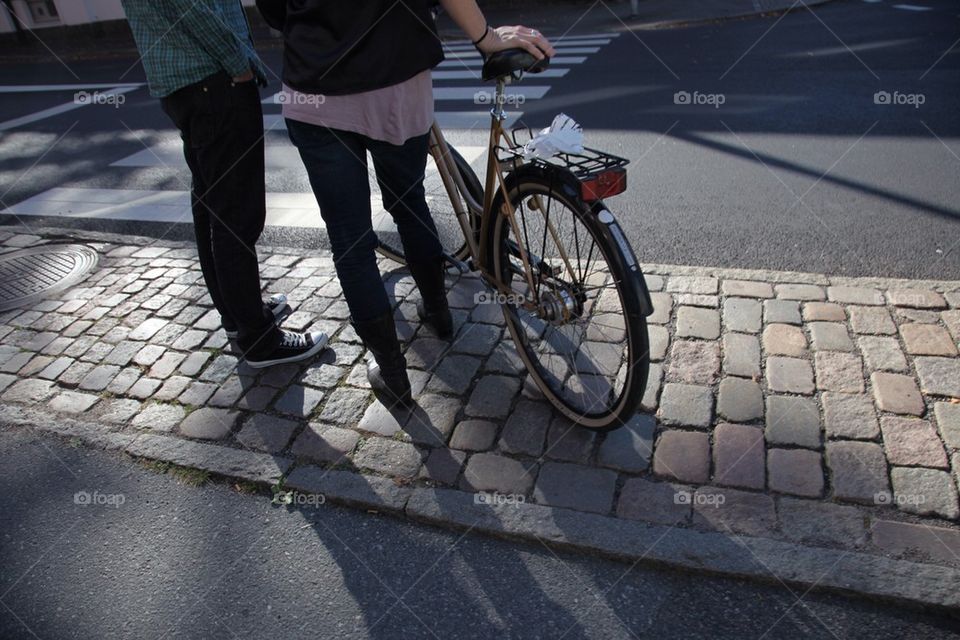 Walking with bike