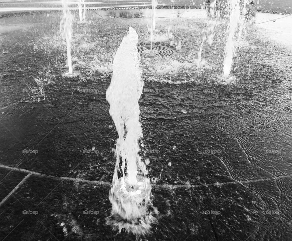 water splash fountain in motion