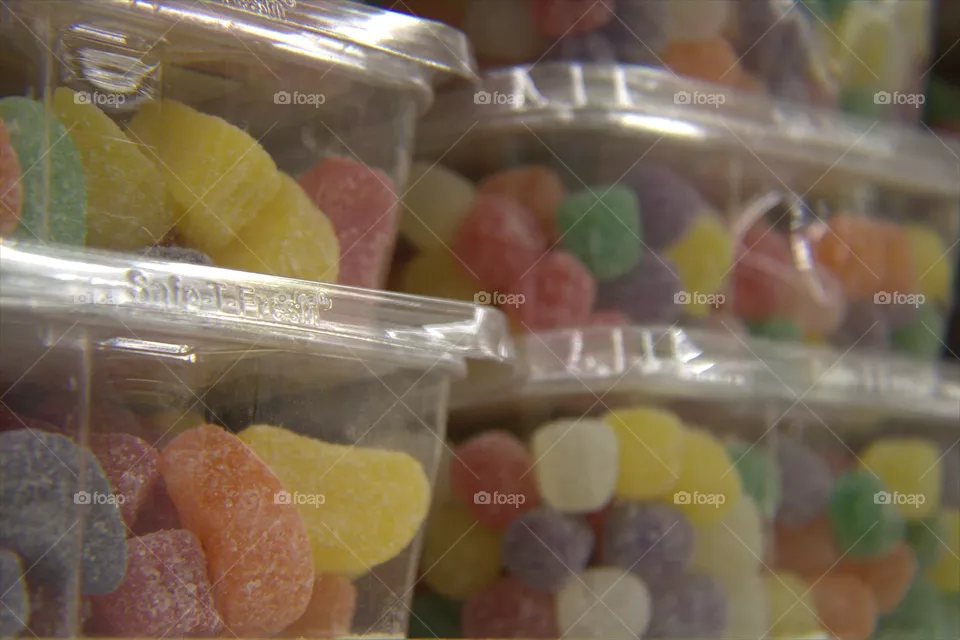 Gum Drops in Clear Plastic Containers