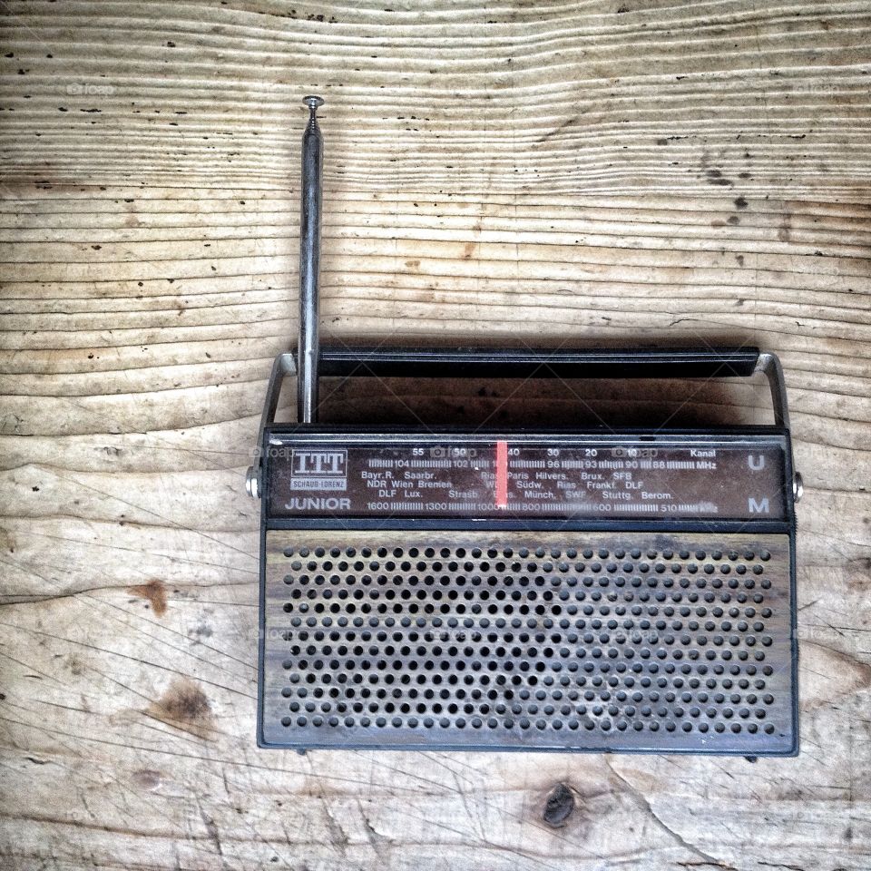 Old radio. Old radio on table , working since years