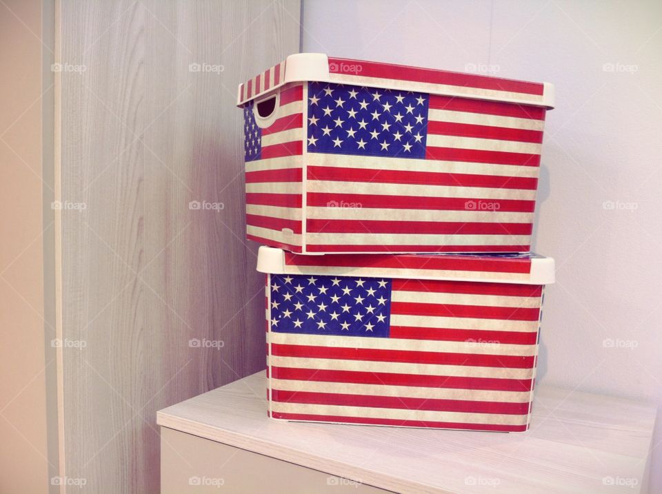 American flag boxes