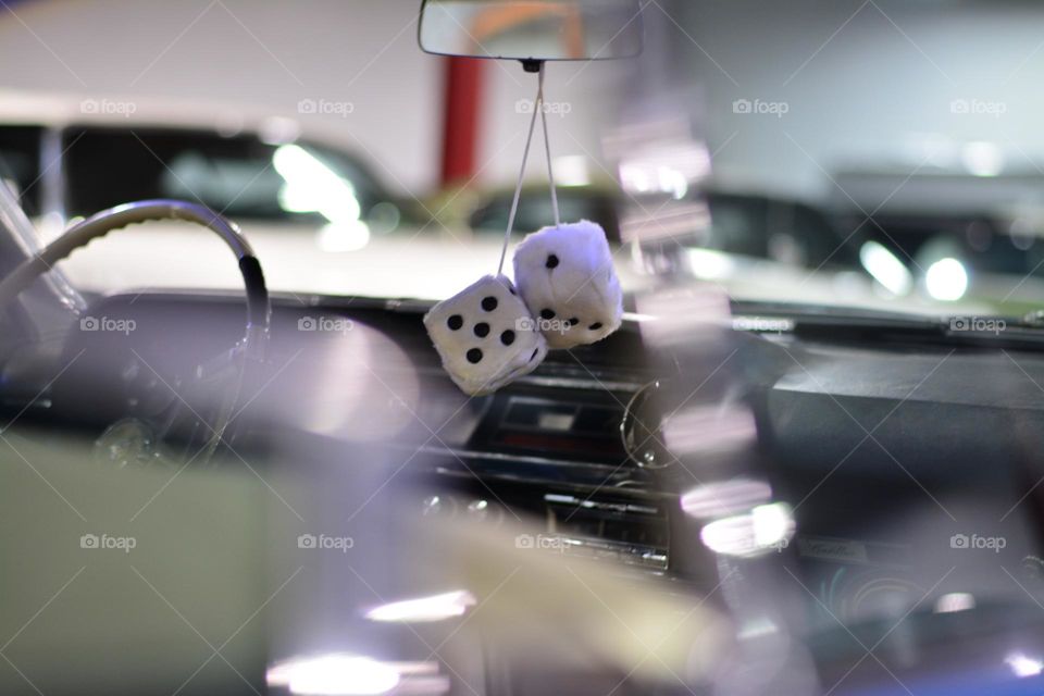 Classic Cadillac with dice 