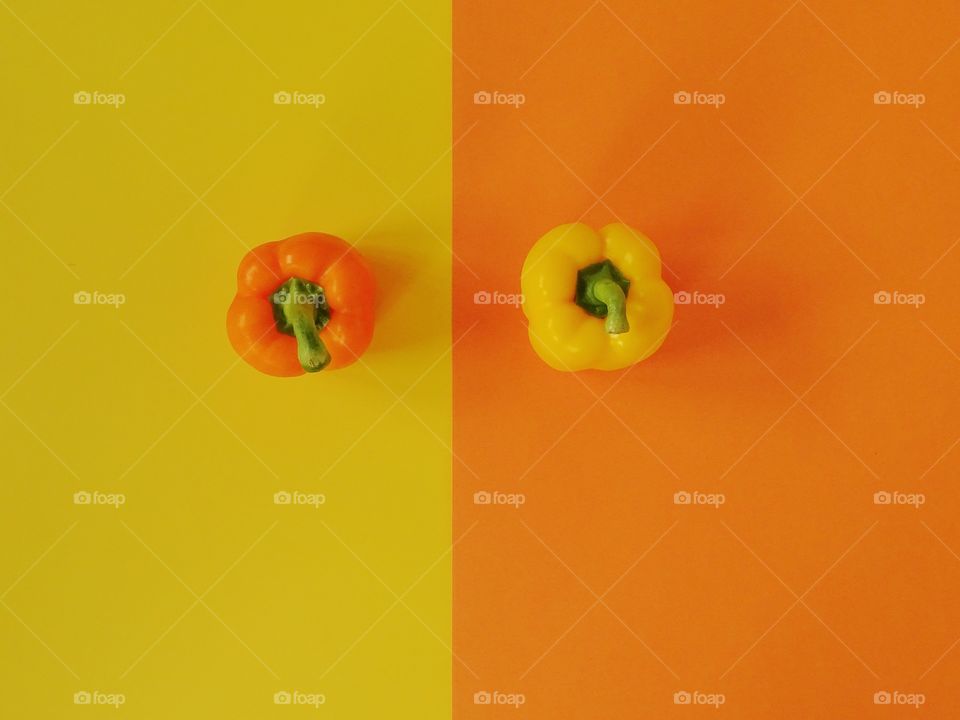 Two colors bell peppers