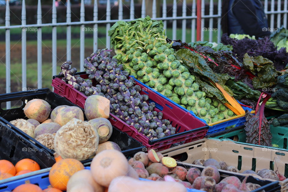 Organic vegetable stall