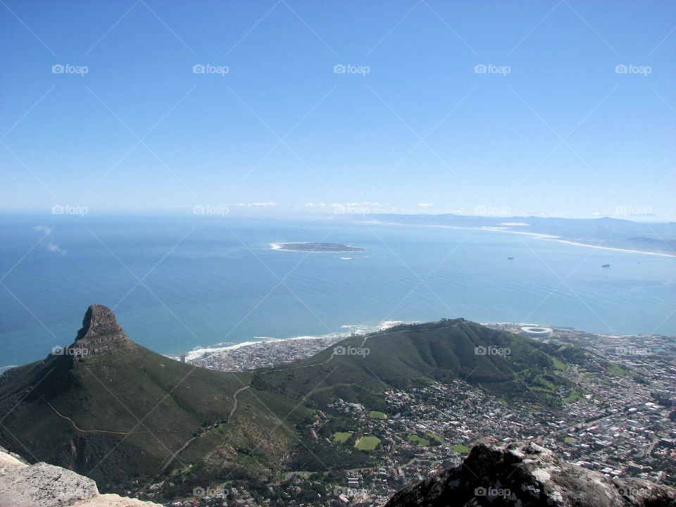 south Africa shore and mountains