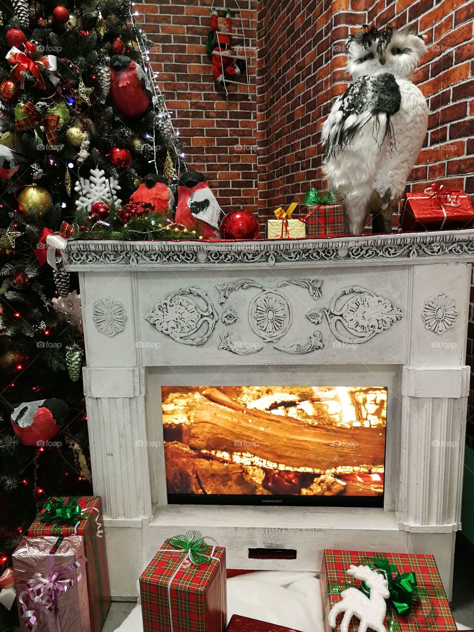 Christmas holiday toys snow magic fairy tale fireplace fire gifts