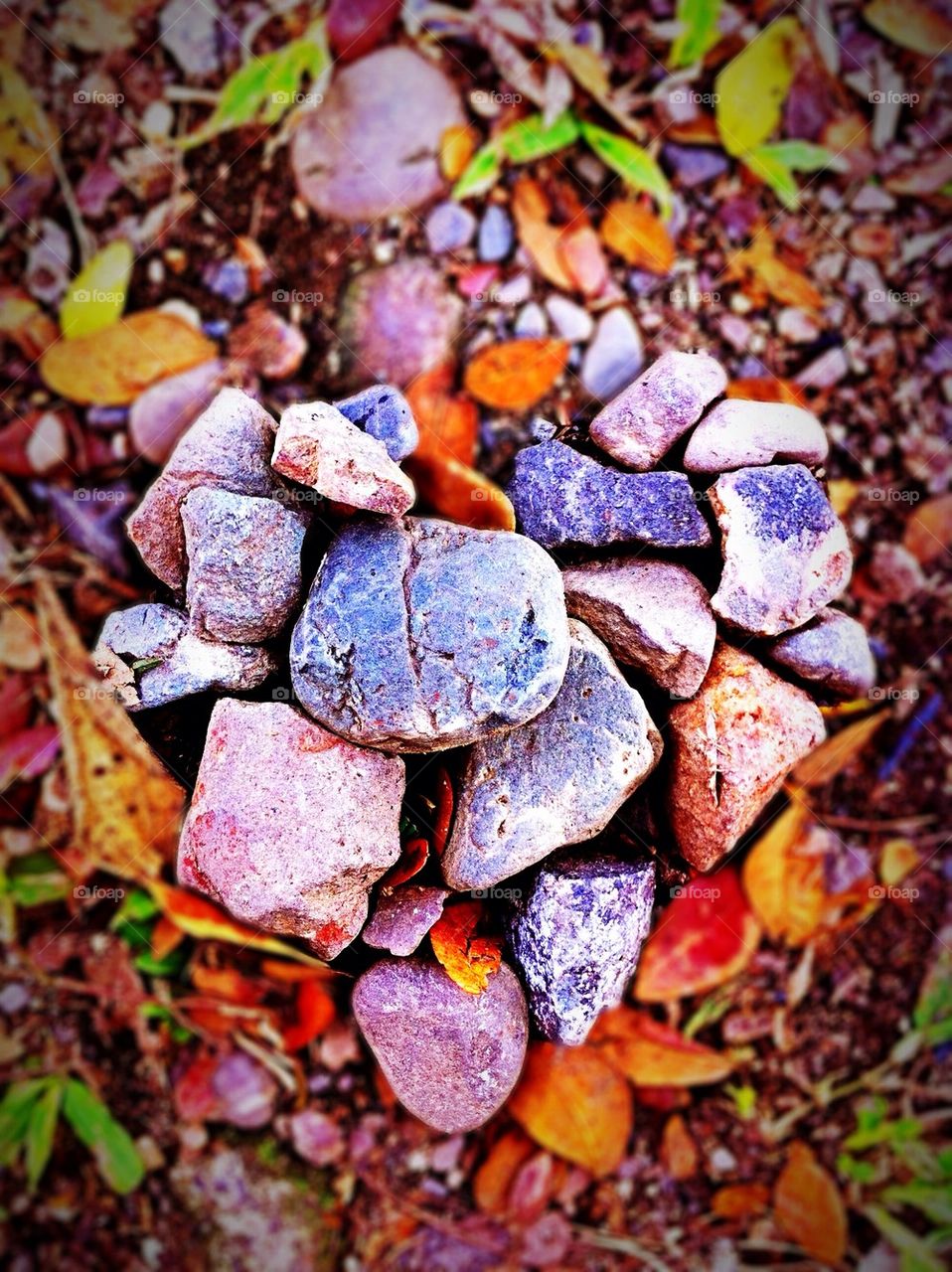 Heart-shaped stones