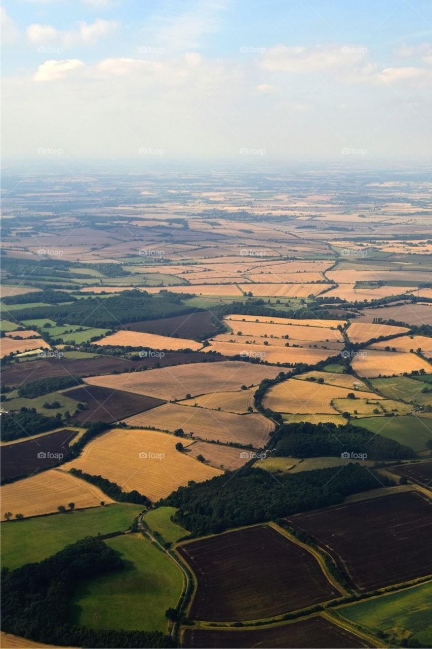 Birds eye view of the English countryside 